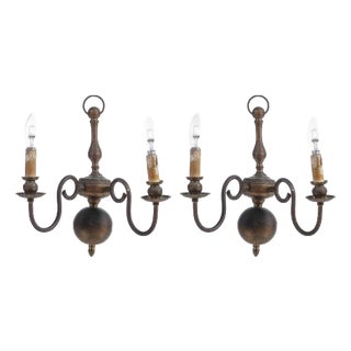 Two-Light Wall Lights, Set of 2 For Sale