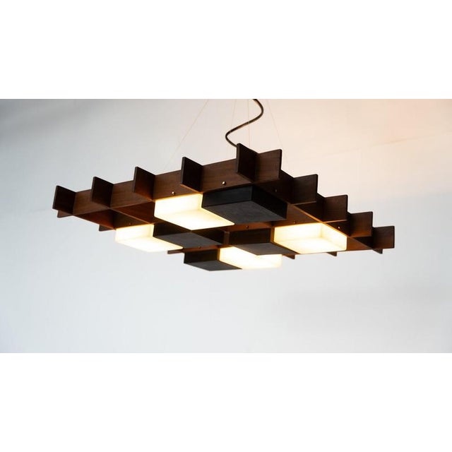 Hanging Light in Wood and Acrylic Glass by Angelo Brotto for Esperia, Italy, 1950s For Sale - Image 13 of 17