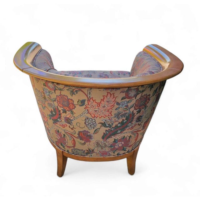 Vintage Chairs with Floral Fabric, 1980s, Set of 2 For Sale - Image 4 of 14