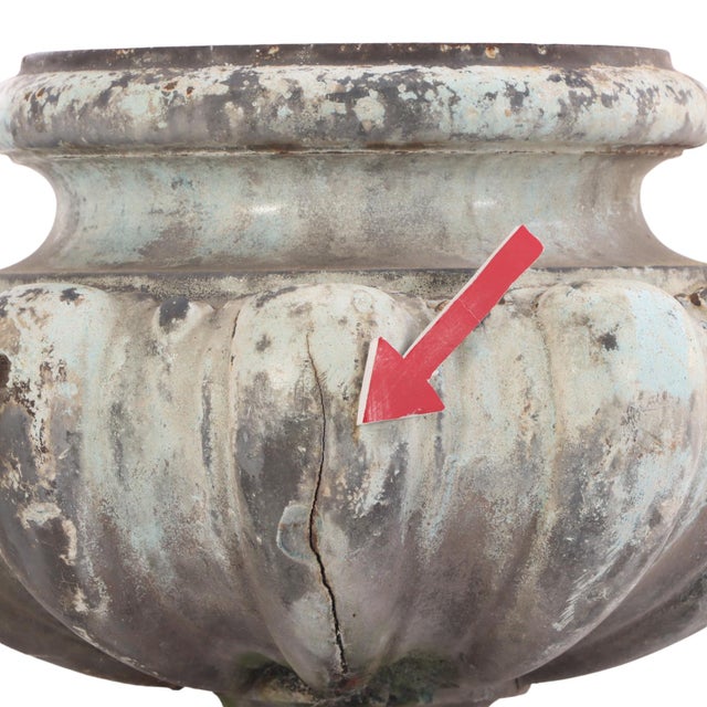 Metal French Cast Iron Tabletop Urn, C. 1890 For Sale - Image 7 of 8