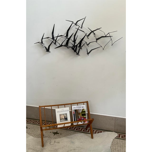 Brown Mid 20th Century Danish Modern Spindle Wood Magazine Rack For Sale - Image 8 of 10