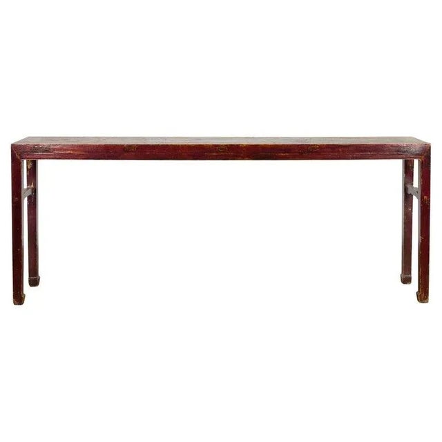 19th Century Chinese Qing Dynasty Altar Console Table with Original Lacquer For Sale - Image 13 of 13