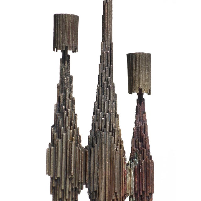 1950s Italian Brutalist Metal Candleholder by Gallinaro, 1950s For Sale - Image 5 of 7