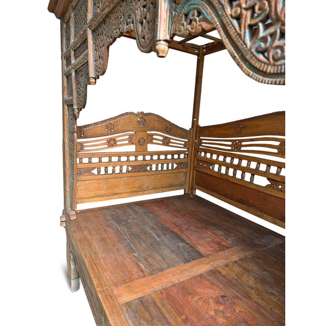 Antique Balinese Canopy Daybed For Sale - Image 4 of 11