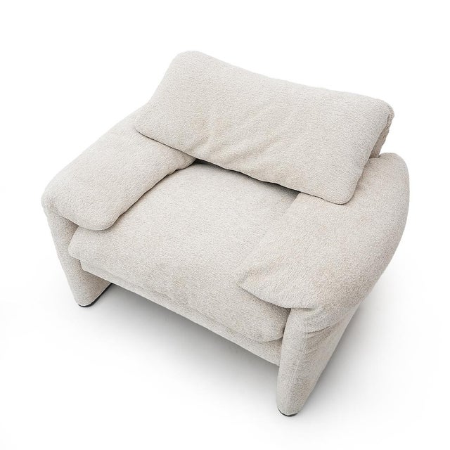 Set of Maralunga Armchair and Ottoman by Vico Magistretti for Cassina, 1970s For Sale - Image 6 of 18