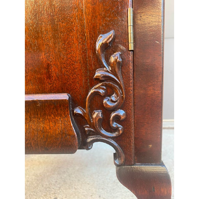 Antique Carved Mahogany Sheet Music Cabinet With Lock and Key For Sale In Denver - Image 6 of 17