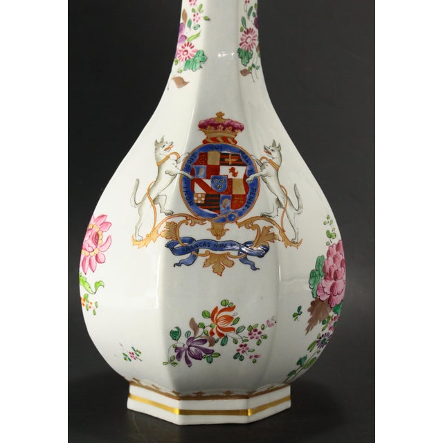 Early 20th Century Pair Famille Rose Armorial Porcelain Vases by Samson of Paris For Sale - Image 12 of 17