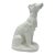 Vintage Greyhound Dog White Ceramic Statue For Sale
