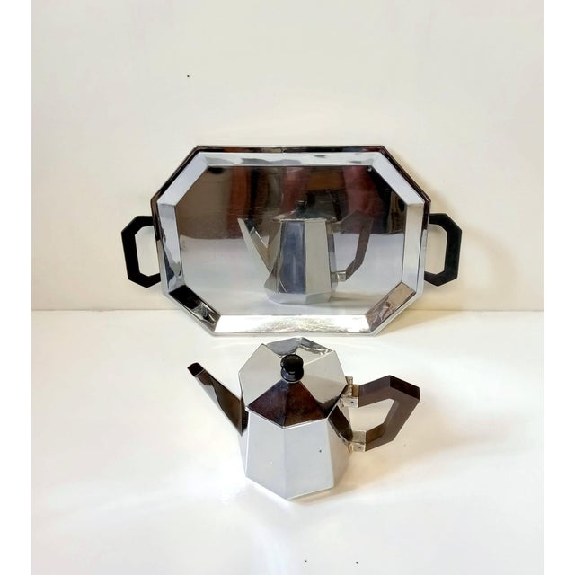 Model Ottagonale Coffee or Tea Service from Alessi, 1940s, Set of 4 For Sale - Image 3 of 6