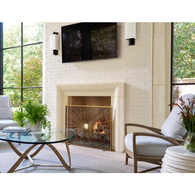 Aged Gold Sunburst Fireplace Screen For Sale - Image 11 of 12