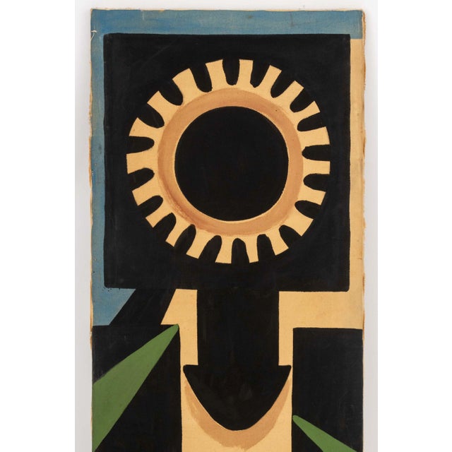 Walter Gaudnek (Czech, 1931-2022), Black Cat Beneath the Sun, Oil on Canvas, circa 1960, signed lower right, unframed....