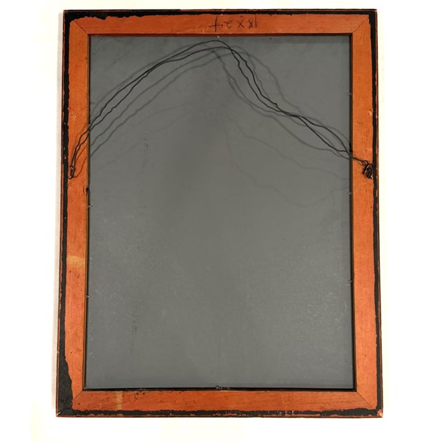 Red Rustic Red and Gold Vintage Wall Mirror For Sale - Image 8 of 14