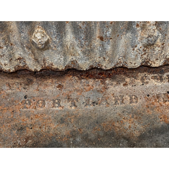Metal Antique Portland Stove Foundry No 76 Cast Iron Franklin Fireplace Georgetown DC For Sale - Image 7 of 16