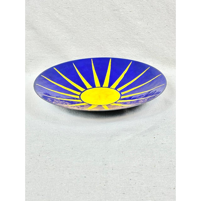 Vintage G Benton Enameled Decorative Plate For Sale - Image 4 of 8