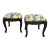 1950s Vintage Louis XV Style Wood Carved Stools - Set of 2 For Sale