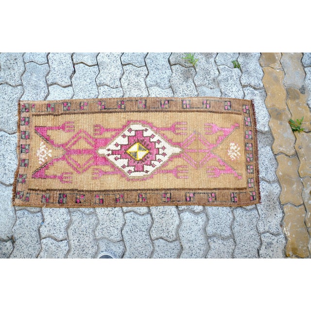 1960s Boho Style Anatolian Small Rug For Sale - Image 6 of 6