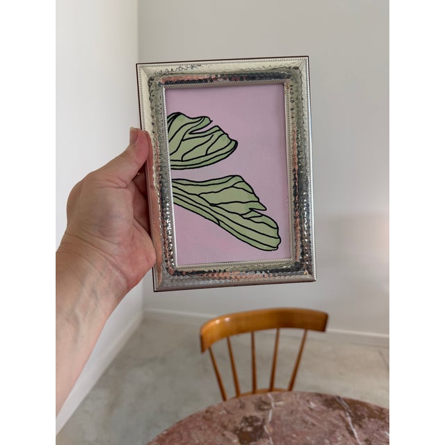 Silver Plated Francesca Moretti Silverstar International Frame + Abstract Painting by Jette Moore For Sale - Image 10 of 12