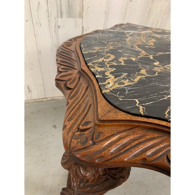 Italian Side Table With Carved Cherubs and Foliate Design For Sale In Dallas - Image 6 of 11