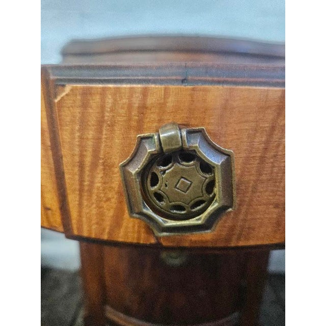 French Antique Early 20th Century Burl Mahogany Bedside Table / Nightstand For Sale - Image 3 of 12