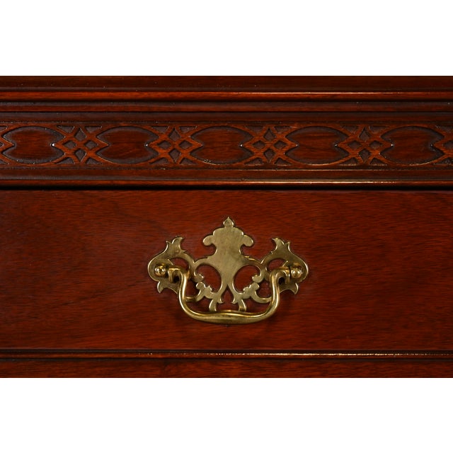 Brown 1980s Baker Furniture Georgian Carved Mahogany Eight-Drawer Highboy Dresser For Sale - Image 8 of 13