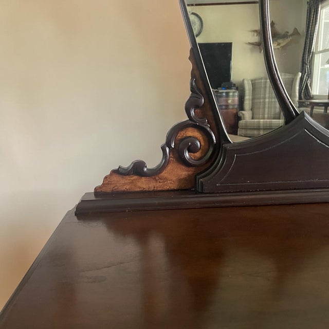 Coffee Vintage Jacobean Walnut Vanity For Sale - Image 8 of 12
