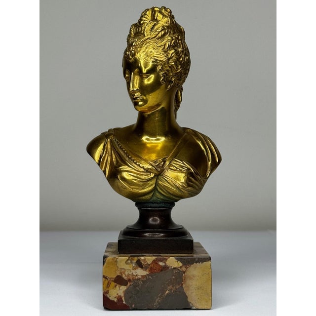 Traditional Late 19th Century Bronze Small Portrait Bust of Diana De Poitiers, After Jean-Antoine Houdon For Sale - Image 3 of 18