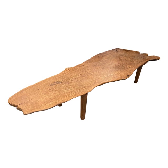 Andrianna Shamaris Live Edge Teak Wood Coffee Table or Bench For Sale