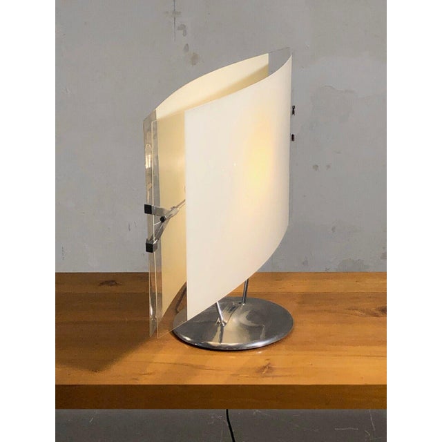 Cream Large Glass and Cast Iron Table Lamp from Fontana Arte, 1990s For Sale - Image 8 of 18