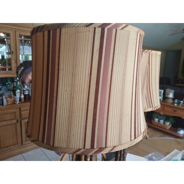 Vintage Real Bamboo Column Table Lamps, a Pair For Sale - Image 9 of 13