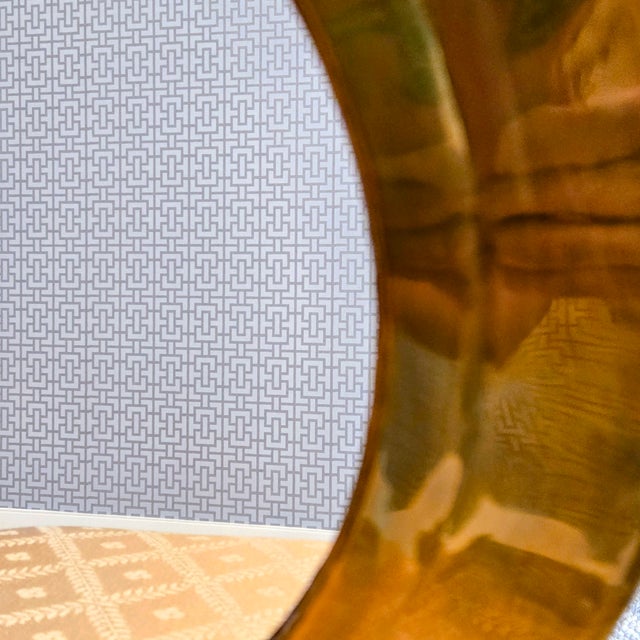 Handcrafted Moroccan Solid Brass Round Wall Mirror, 15.25" Design International For Sale In Dallas - Image 6 of 8