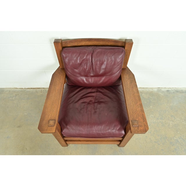 1990s Stickley Mission Oak Arts & Crafts Eastwood Lounge Chair For Sale - Image 5 of 13