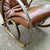Mid 20th Century Lee Woodard Sculptural Brass and Wood Rocking Chair For Sale - Image 10 of 12