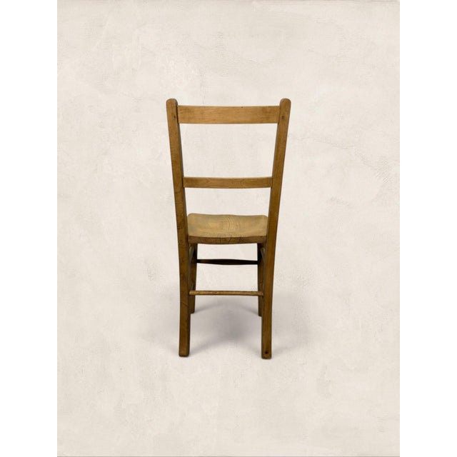 Early 20th Century Antique English Pine Ladder-Back Dining Childs Chair For Sale - Image 5 of 6
