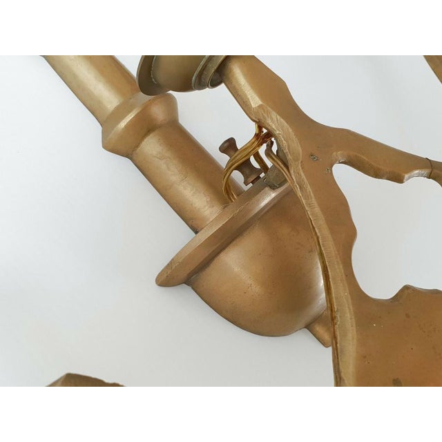 Large Vintage Anchor Wall Lights in Brass, 1950s, Set of 2 For Sale - Image 4 of 8