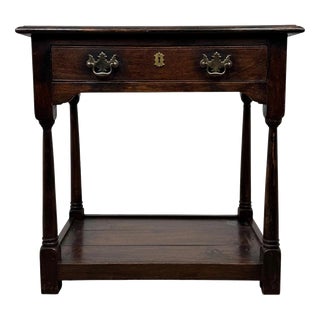 Antique Georgian English Oak Side Table For Sale