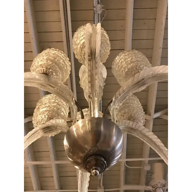 Barovier e Toso Italian Mid-Century Murano Glass Chandelier by Barovier E Toso For Sale - Image 4 of 9