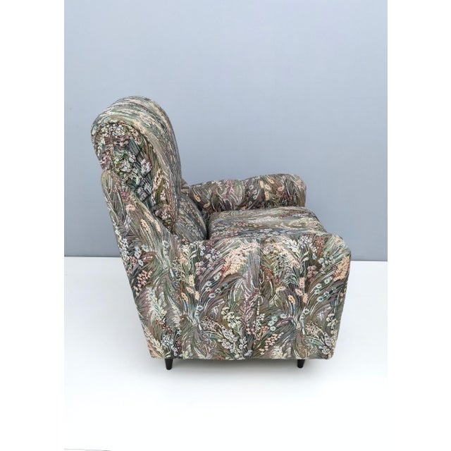 Wood Set of Vintage Patterned Fabric Armchairs, Italy For Sale - Image 7 of 13