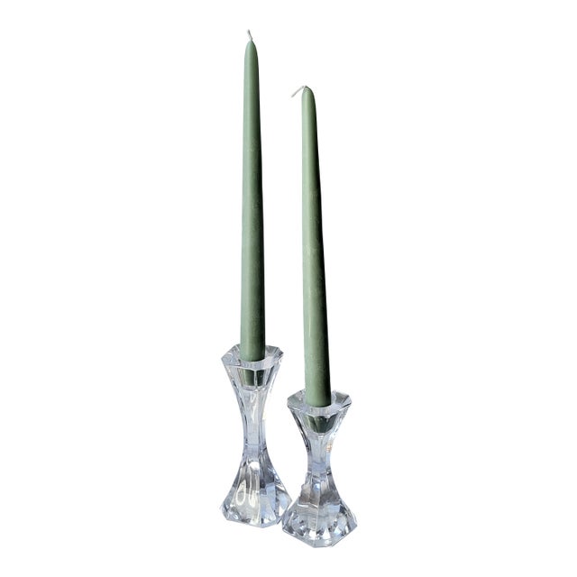1990s Villeroy and Boch Crystal Candle Holders - Set Of For Sale