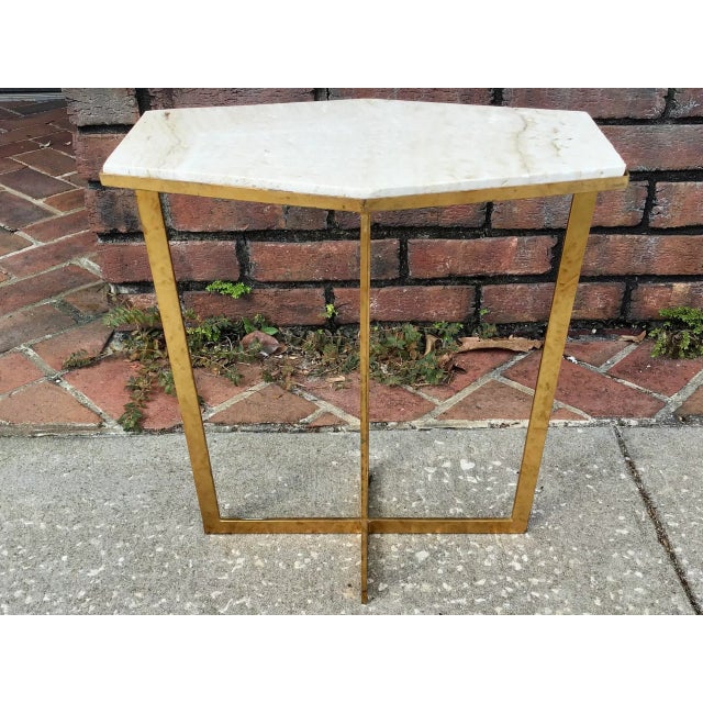 Metal Small Hexagonal Cocktail Table For Sale - Image 7 of 7