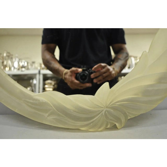 Vintage Art Nouveau Revival Lucite Acrylic Figural Woman Round Wall Mirror For Sale - Image 4 of 10