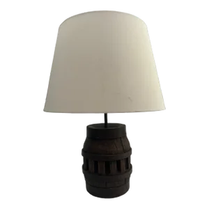 Antique Wooden Wagon Wheel Table Lamp