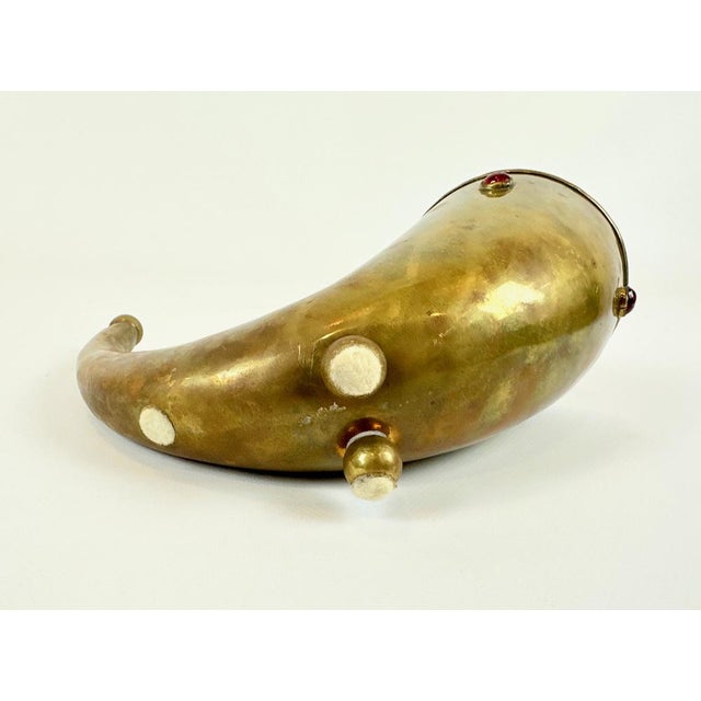 Goldenrod Danish Drinking Viking Horn from Bottega Jacobs, 1930s For Sale - Image 8 of 10