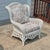 Late 20th Century Vintage White Wicker Large Wingback Lounge Chair W/ Toile Cushions For Sale - Image 15 of 15