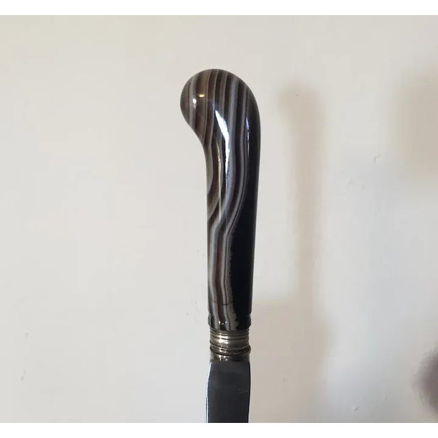 Antique 19th Century English Pistol Handled Knives with Agate Handles - A Pair For Sale In New York - Image 6 of 13