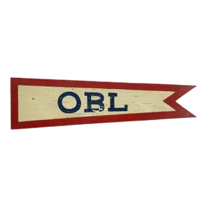 Circa 1950s Wood Hand Painted OBL Pennant