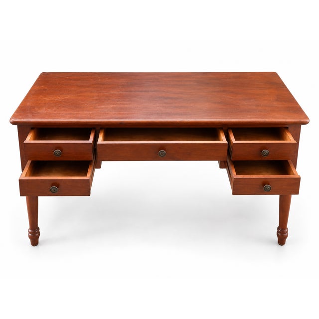 1970s Vintage French Desk in Cherry, 1970s For Sale - Image 5 of 10