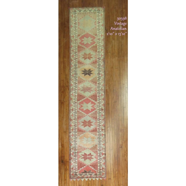 1950s 1950s Tribal Turkish Runner - 2'10" x 13'10" For Sale - Image 5 of 5