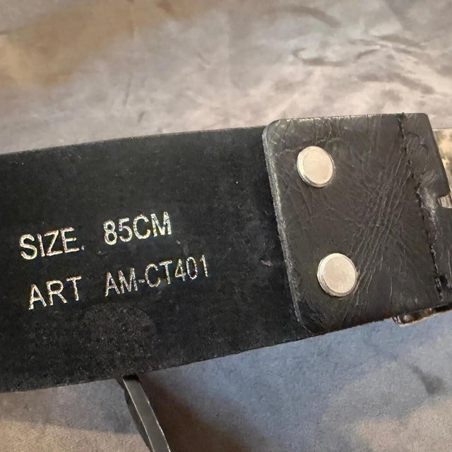 1980s Leather and Steel Iconic Belt by Franco Moschino For Sale - Image 12 of 13