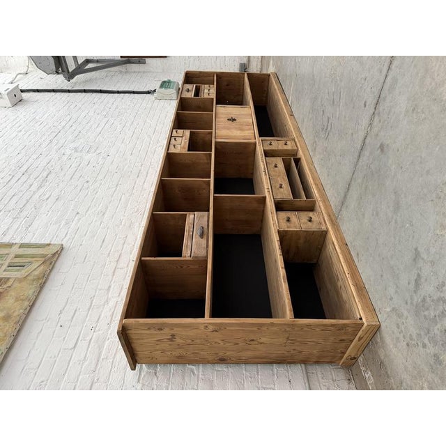 Wood Large Workshop Cabinet in Pine, 1940s For Sale - Image 7 of 18