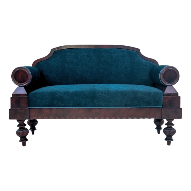 Antique Sofa in Fabric and Walnut, 1870 For Sale